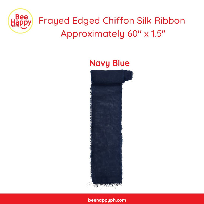 Frayed Edged Chiffon Silk Ribbon 60" x 1.5 "