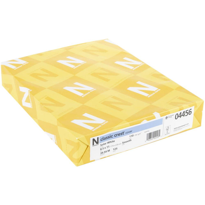 Neenah Solar White Classic Crest Cardstock 110lb 8.5"X11" 125/Pkg