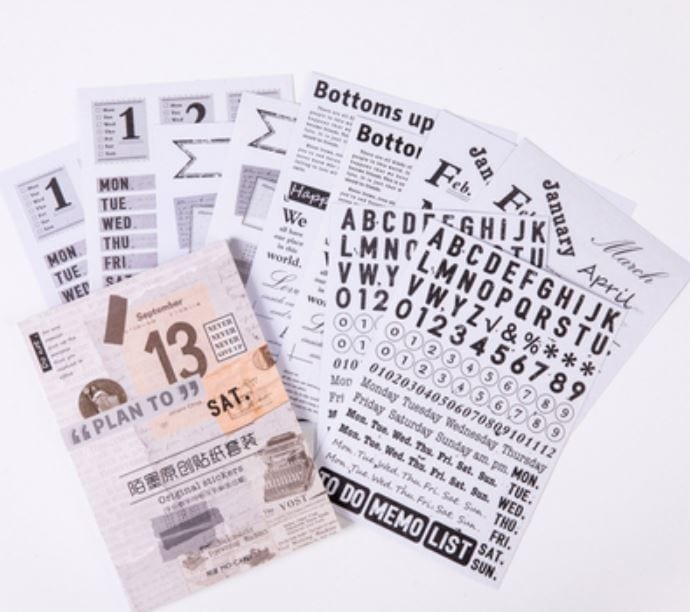 Mo Card Mo Card Letters, Numbers, Words Planner Sticker Sheets