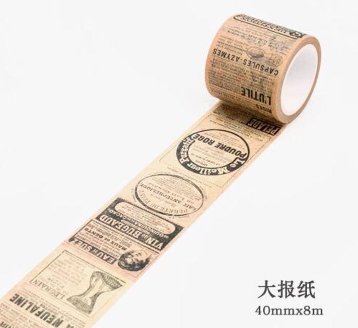 Twilight Newspaper Ads Vintage Theme Masking Tape 40mm x 8m