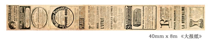 Twilight Newspaper Ads Vintage Theme Masking Tape 40mm x 8m