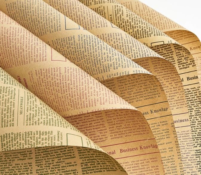 6 Sheets Vintage Print Maps, Newspaper Print Wrapping Paper Double Sid