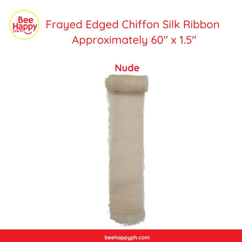 Frayed Edged Chiffon Silk Ribbon 60" x 1.5 "