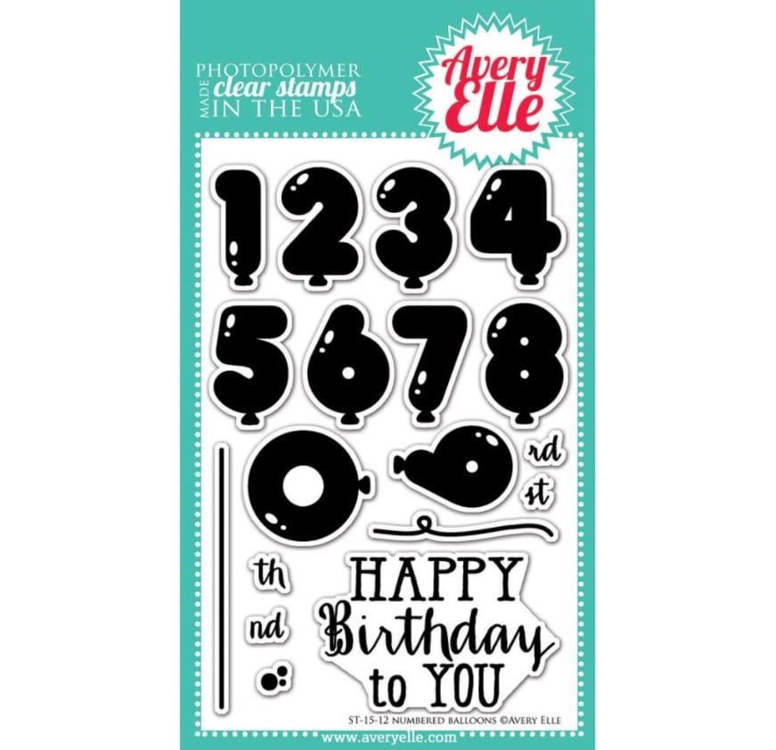 Avery Elle Numbered Balloons Clear Stamps Stamps 4