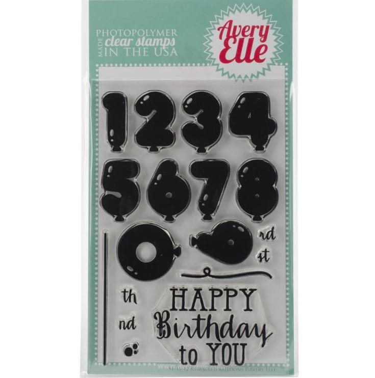 Avery Elle Numbered Balloons Clear Stamps Stamps 4
