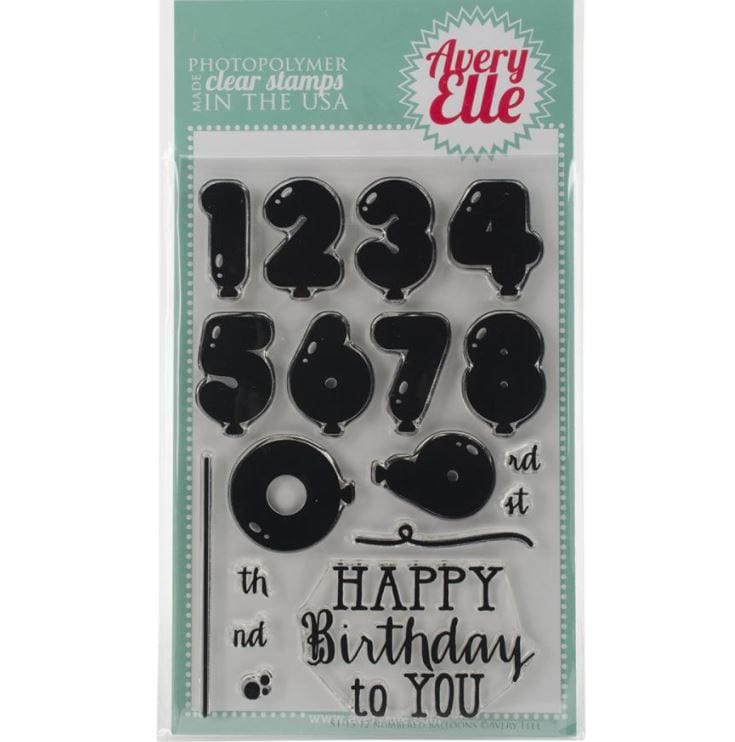 Avery Elle Numbered Balloons Clear Stamps Stamps 4" x 6"