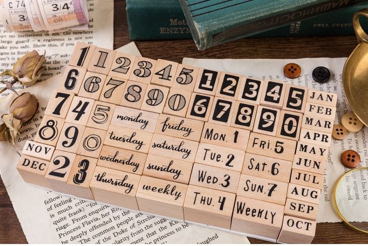 MoCard Script Days of the Week Rubber Stamp Set