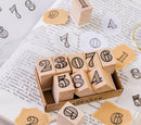 MoCard Numbers with Horizontal Stripes Rubber Stamp Set