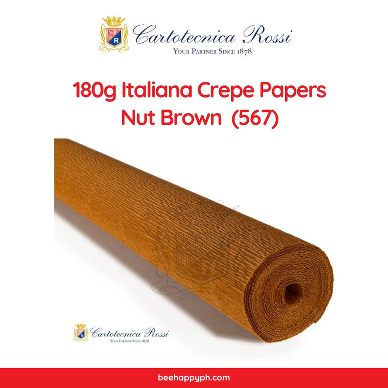 Cartotecnica Rossi Crepe Papers 180g Neutrals  (Black, Brown, White & Gray Shades) Full Roll Premium Italian Crepe Papers