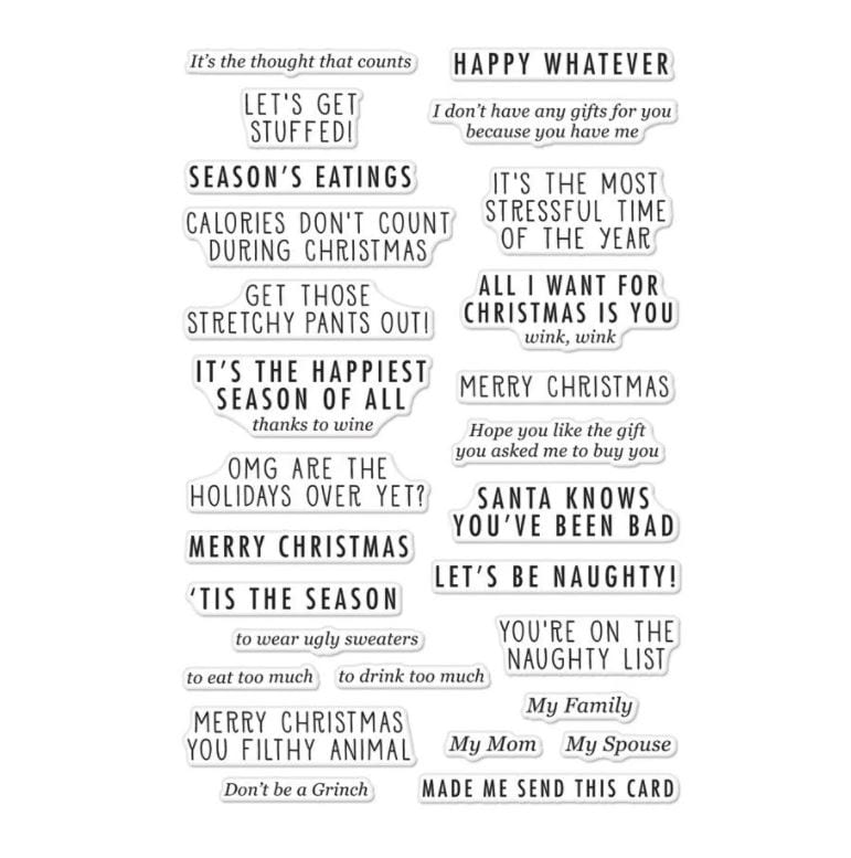 Hero Arts Off-Beat Christmas Messages Stamp Set CM192