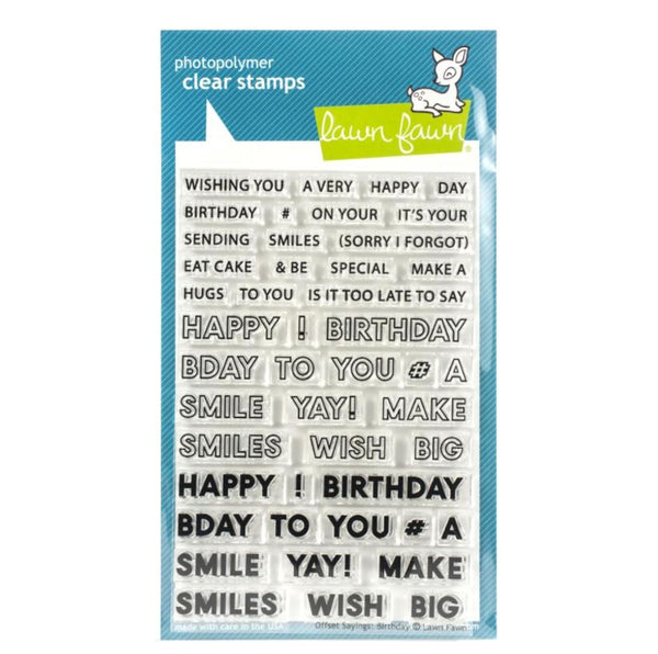 Lawn Fawn Offset Sayings: Birthday Clear Stamps 4" x 6"