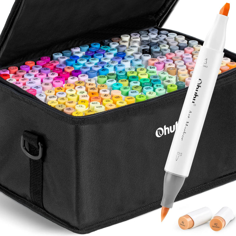 Ohuhu 216 Colors Alcohol Based Brush Markers Y30-80401-50 & Y30-80402-13