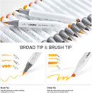 Ohuhu Honolulu 24 Skin Tone Colors Dual Tips Alcohol Art Markers Y30-80400-50 & Y30-80400-78