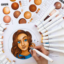 Ohuhu Honolulu 24 Skin Tone Colors Dual Tips Alcohol Art Markers Y30-80400-50 & Y30-80400-78