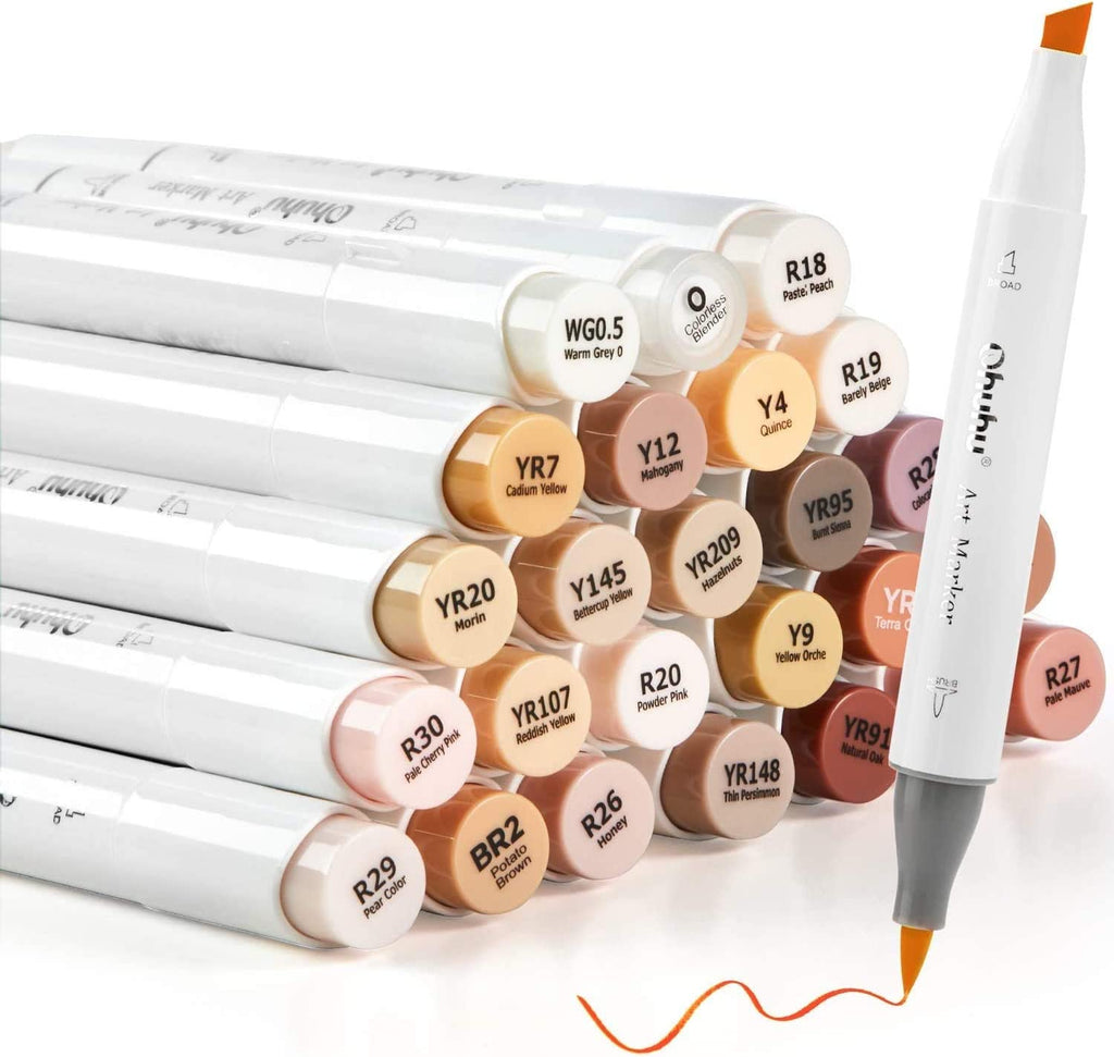 Ohuhu Honolulu 24 Skin Tone Colors Dual Tips Alcohol Art Markers Y30 8 ohuhu-honolulu-24-skin-tone-colors-dual-tips-alcohol-art-markers-y30-8