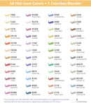 Ohuhu 48 Mid-tone Colors Dual Tip Alcohol Brush Markers Y30-80404-27