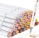 Ohuhu 36 Skin Tone Colors Dual Tips Alcohol Art Markers Y30-80400-81 & Y30-80402-10