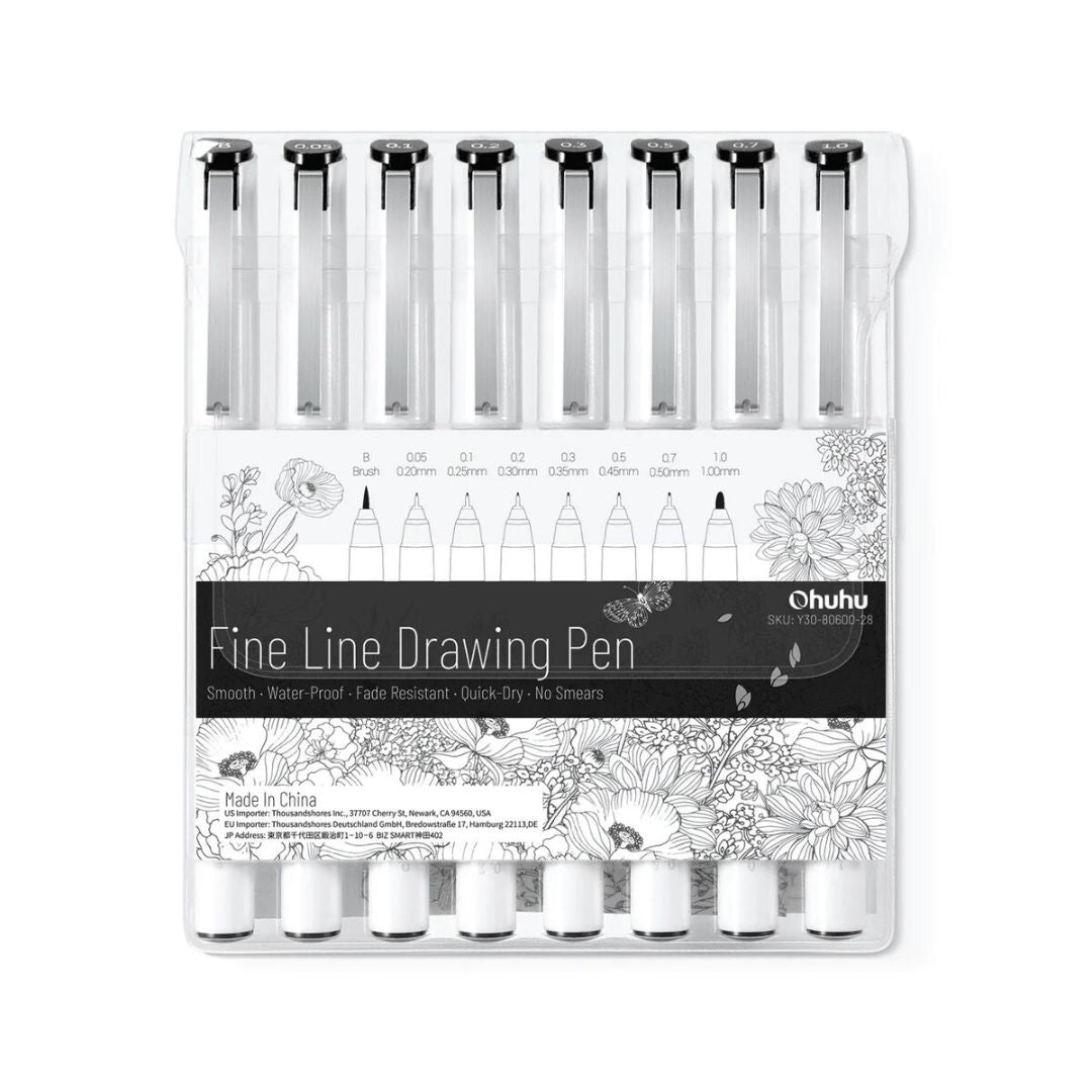 Ohuhu Fineliner Drawing Pen, 8 Count Y30-80600-28