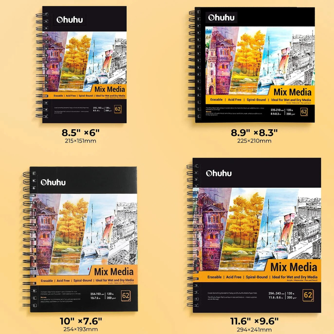 Ohuhu Spiral-Bound Mix Media Pad for Multiple Techniques Y44-83000-19, Y44-83000-20, Y44-83000-28