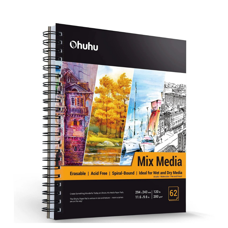 Ohuhu Spiral-Bound Mix Media Pad for Multiple Techniques Y44-83000-19
