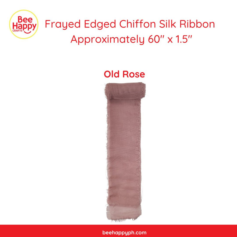 Frayed Edged Chiffon Silk Ribbon 60" x 1.5 "