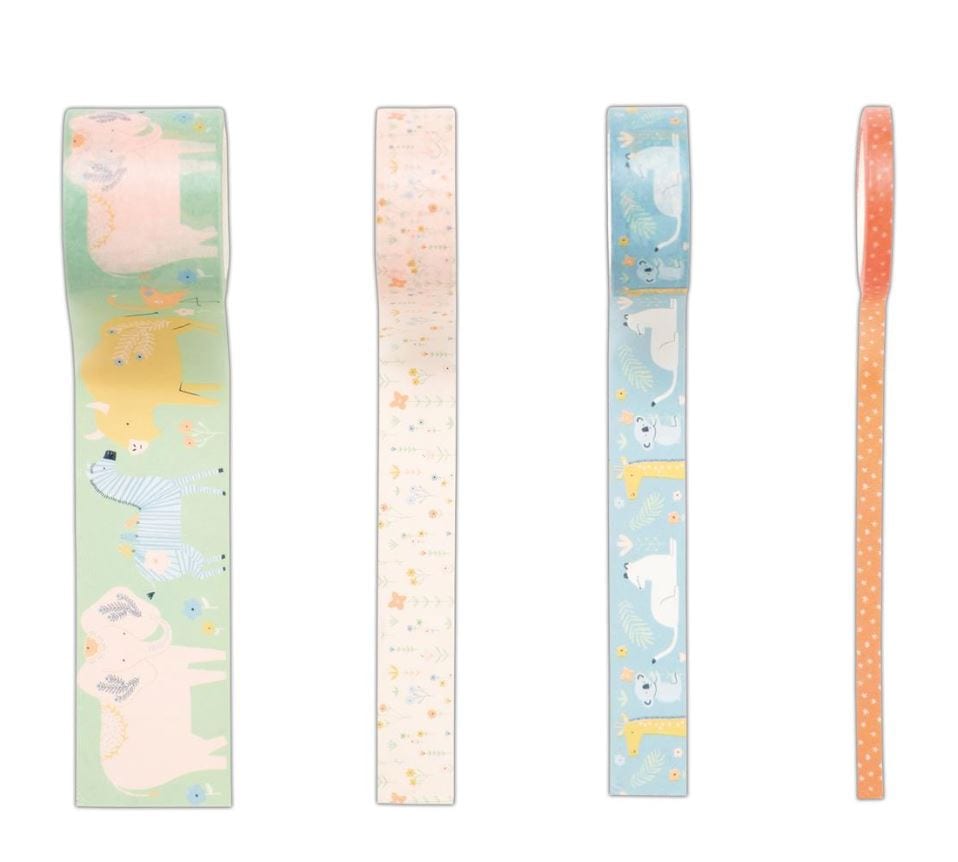 Papermania On Safari Do Crafts Washi Tape 4pcs x 5m