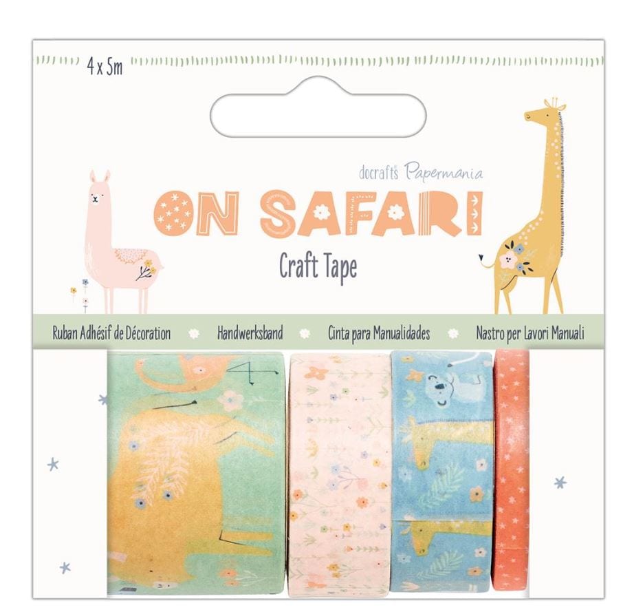 Papermania On Safari Do Crafts Washi Tape 4pcs x 5m