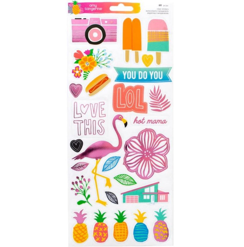 American Crafts On A Whim Accents and Phrases Clear Stickers