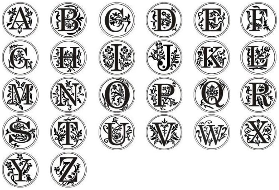 Wax Seal Ornate Monogram (Choose from A - M)