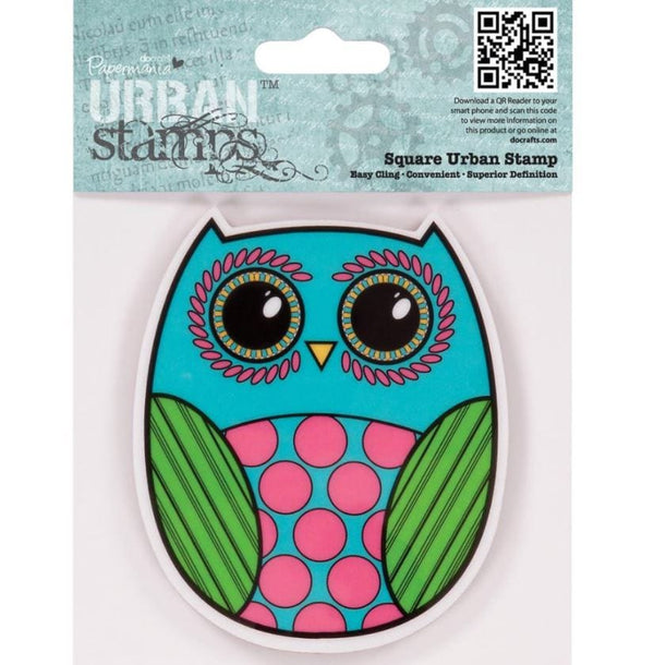 Papermania Owl Cling Urban Stamp 4"X4"
