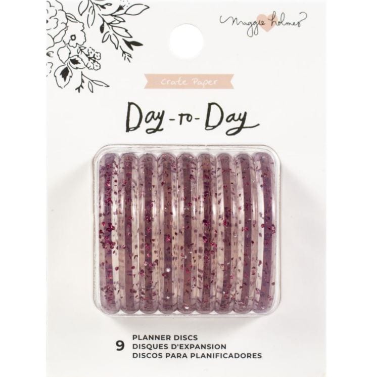 Crate Paper 1.75" Pink Glitter Planner Disc Maggie Holmes Day to Day Medium
