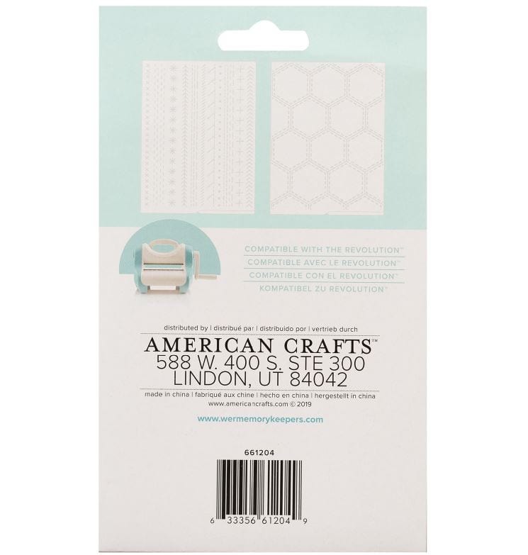 We R Memory Keepers Paige Evans 2pcs Embossing Folders