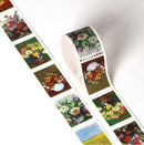 Flower Paintings Postage Stamps Perforated Washi Tape 25mm x 3m