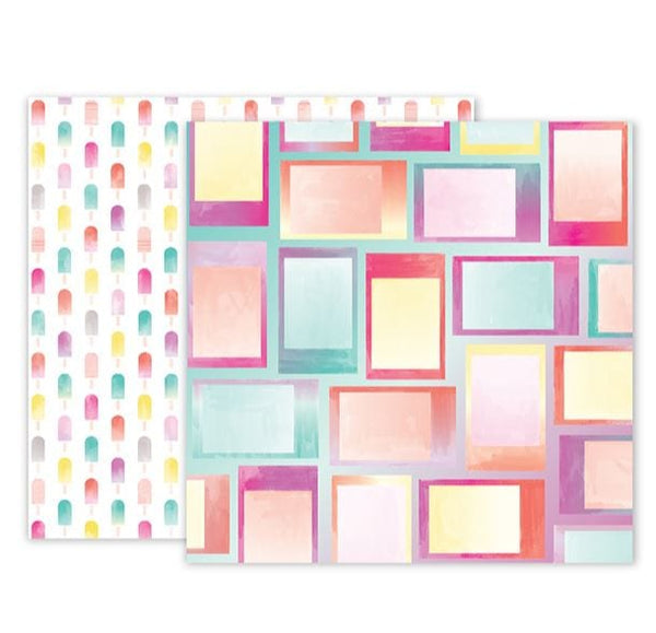 American Crafts Paper 7 Summer Lights Double-Sided Cardstock 12" x 12"