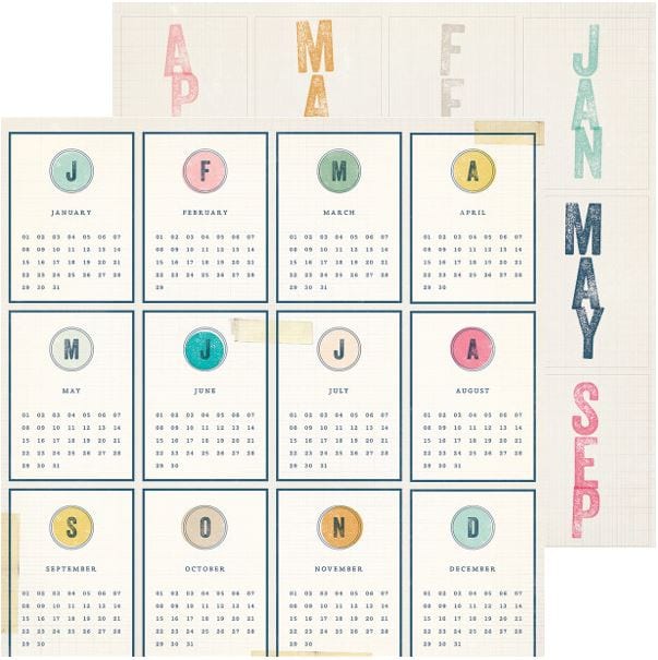 Crate Paper Calendar Craft Market Double-Sided Cardstock 12