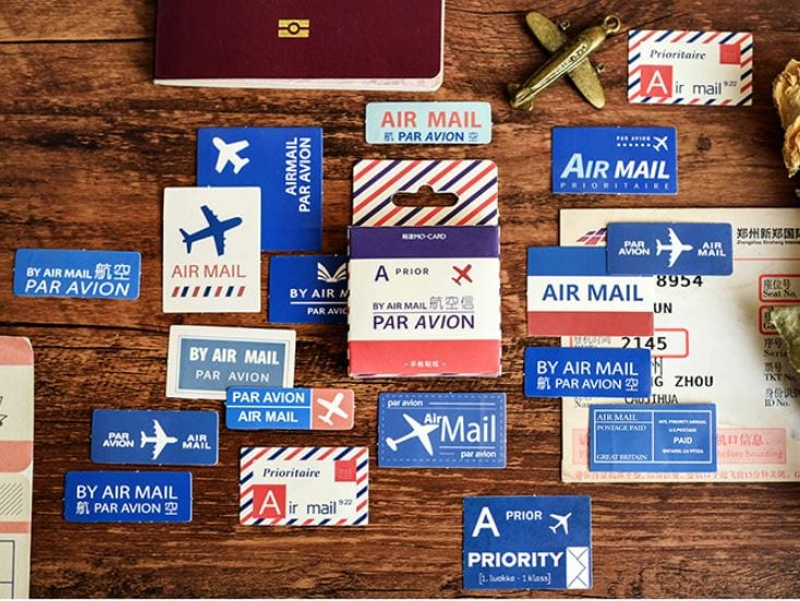 Par Avion Sticker Flakes in a Box