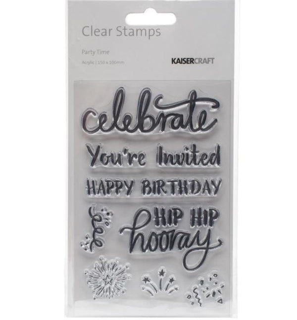 Kaisercraft Party Time Clear Stamps 6"X4"