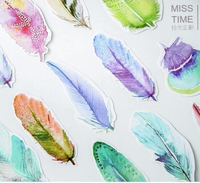 Miss Time Pastel Feathers Postcards (30pcs)