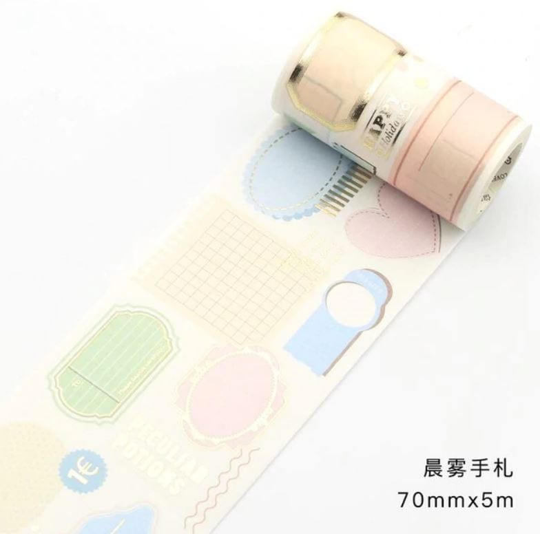 Pastel Labels Foil Wide Masking Tape 70mm x 5m