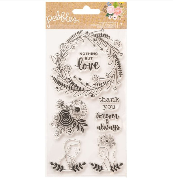 American Crafts Lovely Moments Pebbles Acrylic Clear Stamps