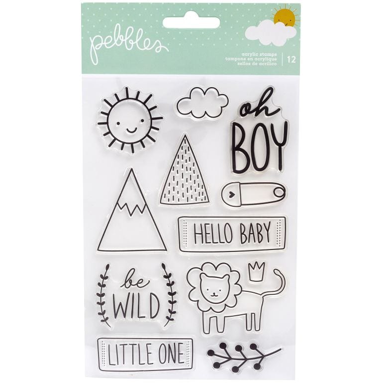 Pebbles Peek-A-Boo You Boy Clear Stamps