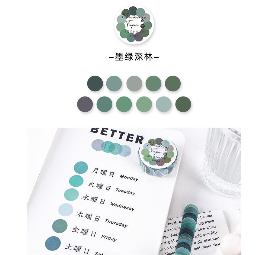 Infeel.Me Masking Tape Washi Tape Dots / Round Tapes 100pcs