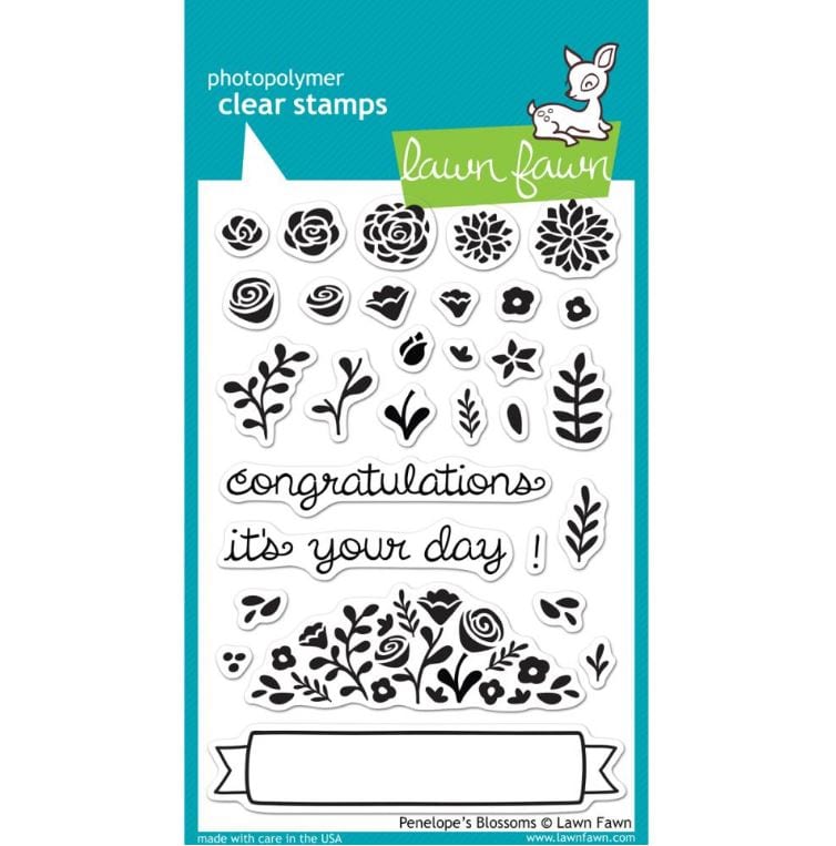 Lawn Fawn Penelope's Blossoms Clear Stamps 4"X6"