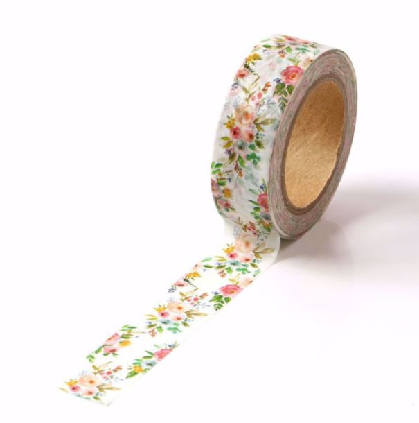 Pretty Peony Flowers Washi Tape 15mm x 10m