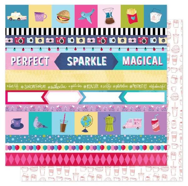 American Crafts Perfect Day Sparkle City Double-Sided Cardstock 12" x 12" Shimelle
