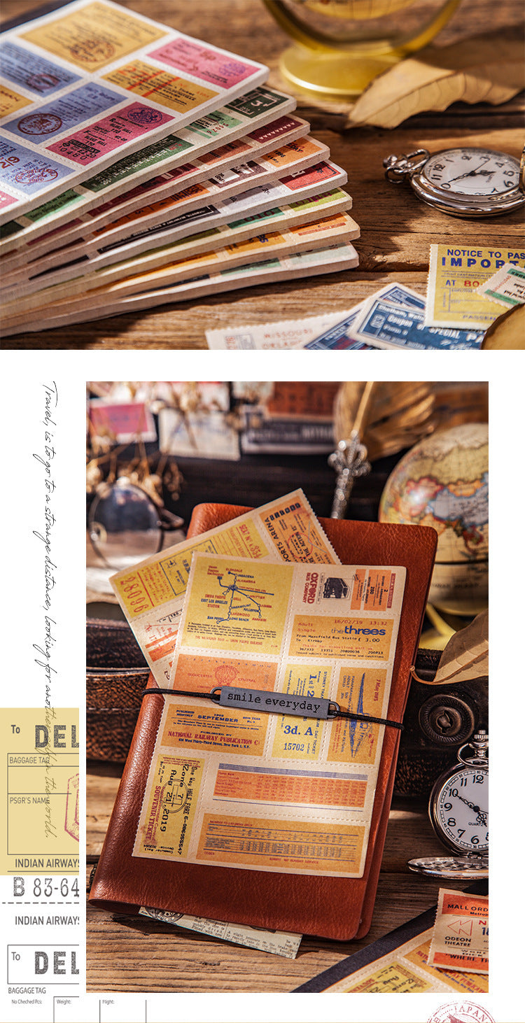 Vintage Transport Ticket Ephemera Pads (30 sheets - 600pcs)