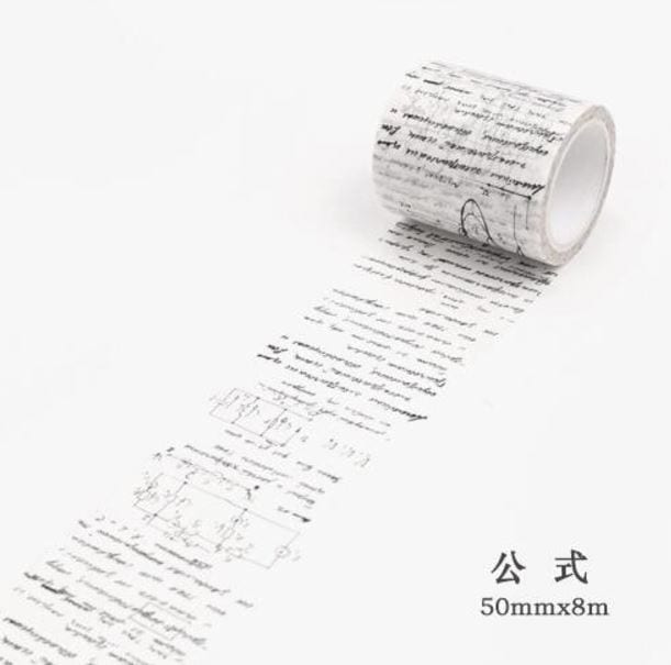 Twilight Physics Computation Vintage Theme Masking Tape 50mm x 8m