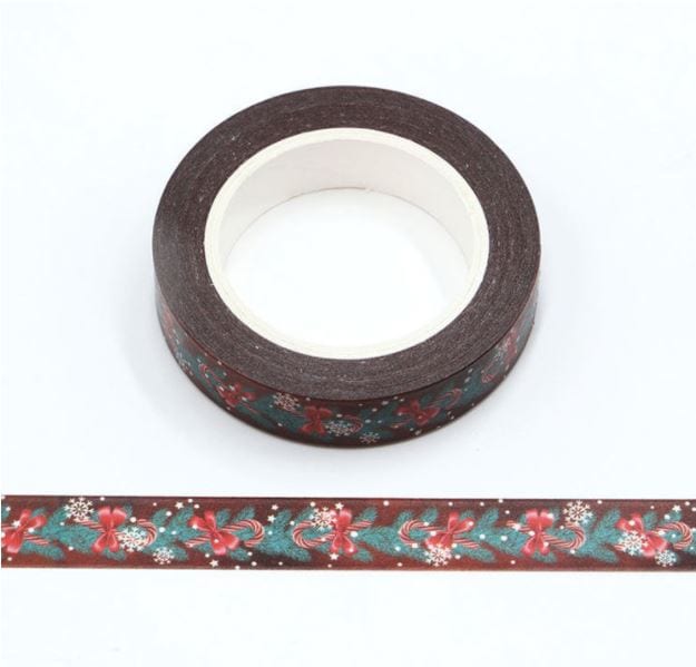 Pine Needles and Candy Cane Washi Tape 10mm x 10m