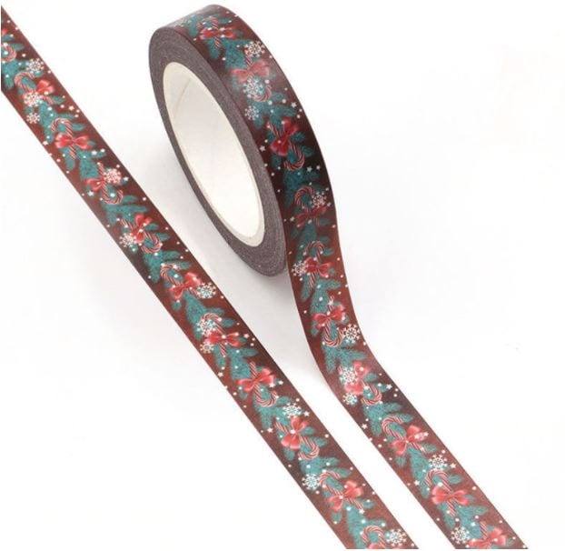 Pine Needles and Candy Cane Washi Tape 10mm x 10m