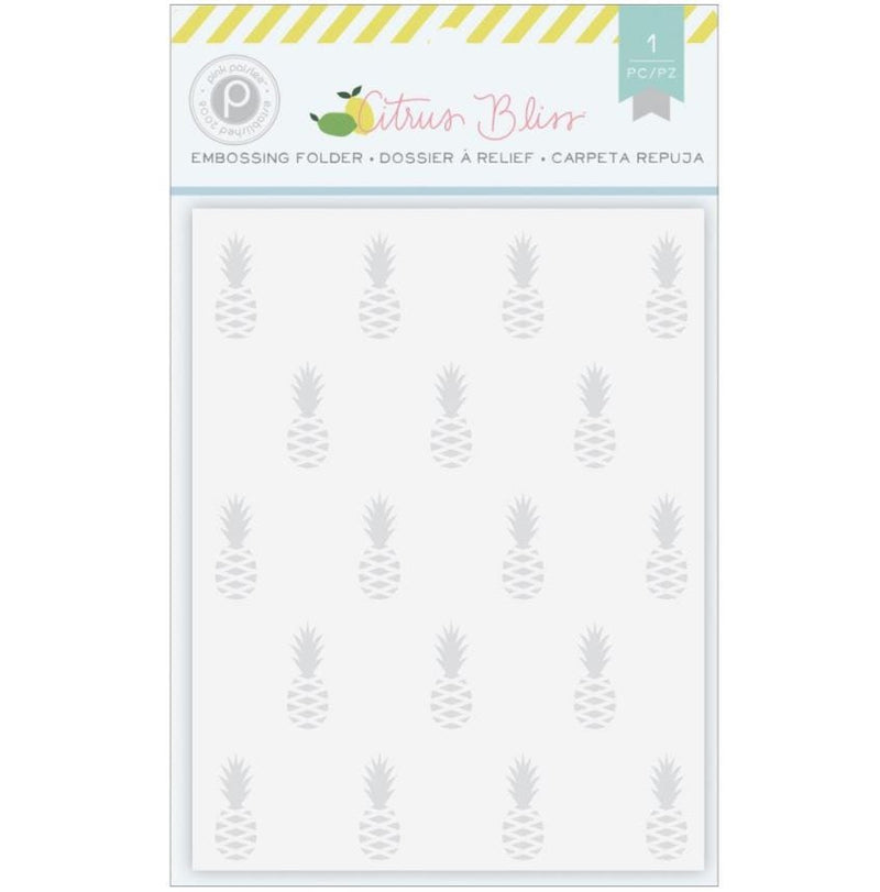 American Crafts Pineapple Citrus Bliss Embossing Folder 4" x 6" - Pink Paislee